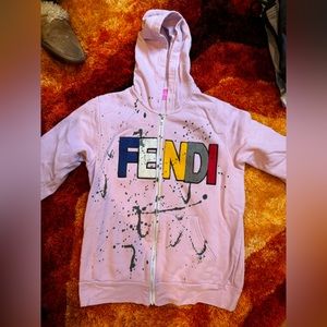 Fendi splatter paint sweatshirt zip up